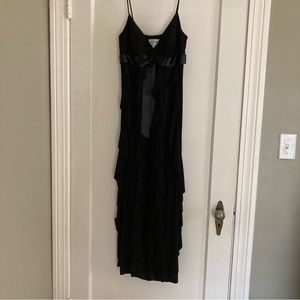 Betsy & Adam Vintage Cocktail/Formal Black Dress with Ruffles - Size 8 Petite